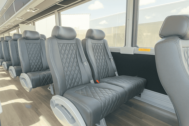 interior of Coach Bus New Orleans charter bus